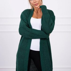 Dlhý pletený sveter smaragdový